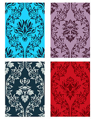 Image showing seamless damask patterns set