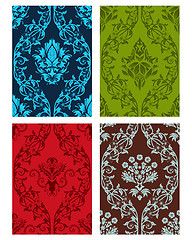 Image showing seamless damask patterns set