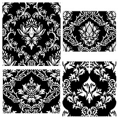 Image showing seamless damask patterns set