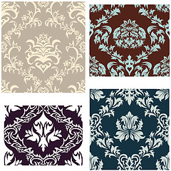 Image showing seamless damask pattern set