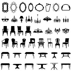 Image showing furniture silhouette set