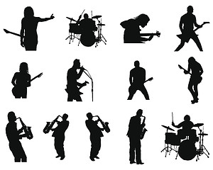 Image showing set of rock and jazz silhouettes