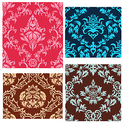 Image showing seamless damask patterns set