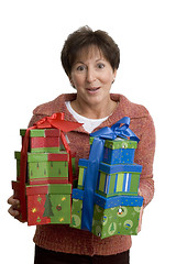 Image showing woman with gifts