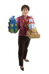 Image showing woman with gifts