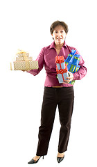 Image showing woman with gifts