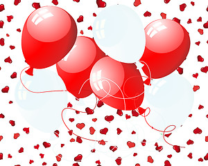 Image showing balloons on hearts