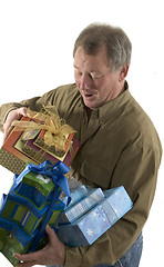 Image showing man with presents gifts