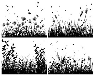 Image showing set of grass silhouettes