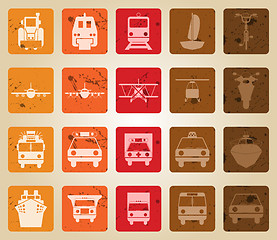 Image showing transportation icon set