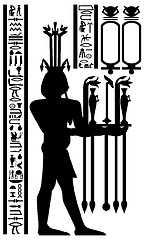 Image showing egyptian hieroglyphs and fresco