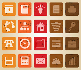 Image showing business and office icons set