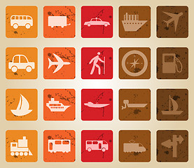 Image showing transportation icon set