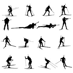 Image showing biathlon silhouette set