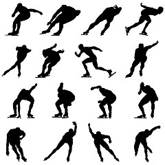 Image showing skating man silhouette set