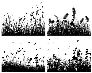 Image showing set of grass silhouettes