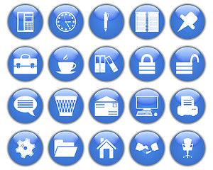 Image showing business and office icon set