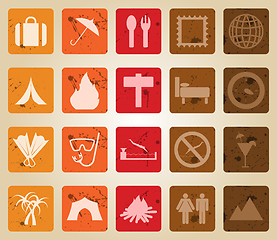 Image showing travel icon set