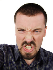 Image showing Excessively angry facial expression