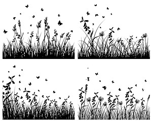 Image showing set of grass silhouettes