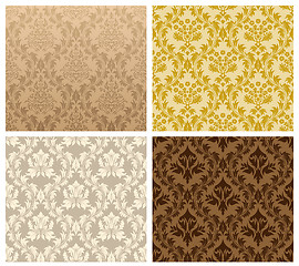 Image showing seamless damask pattern set