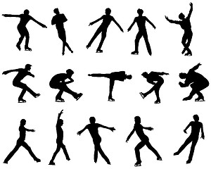 Image showing Mans figure skating silhouette set