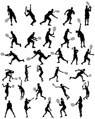 Image showing tennis silhouette set for design use