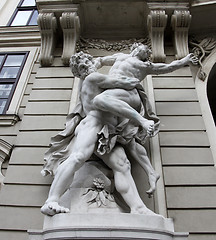 Image showing Hercules fighting Antaeus