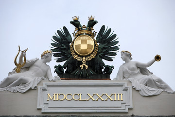 Image showing Vienna - Roof top Sculpture at Hofburg Palace