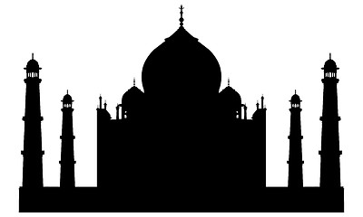 Image showing Taj mahal temple silhouette