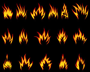 Image showing fire icon set