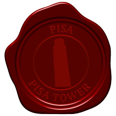 Image showing pisa tower sealing wax