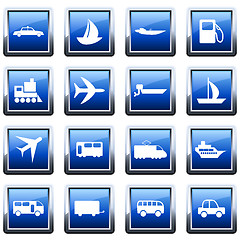 Image showing transportation icon set