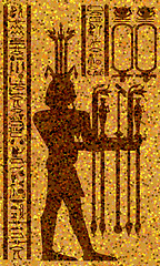 Image showing egyptian hieroglyphs and fresco