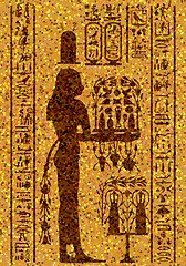 Image showing egyptian hieroglyphs and fresco