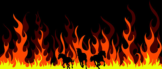 Image showing flame horses