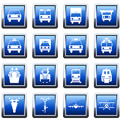 Image showing transportation icon set