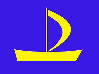 Image showing Trade mark with the ship on the blue background