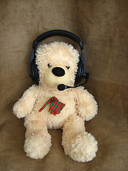 Image showing Toy bear in headphones