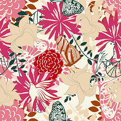 Image showing Seamless floral pattern