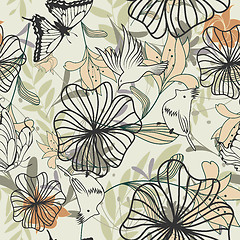 Image showing Seamless vector floral pattern