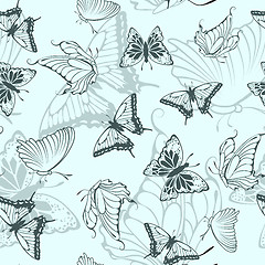 Image showing Seamless butterfly pattern