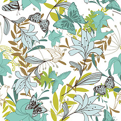 Image showing Seamless vector floral pattern