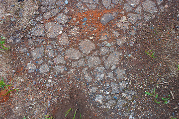 Image showing Old asphalt with cracks - background