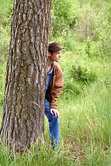 Image showing The man in the woods
