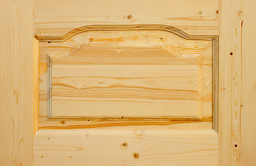 Image showing Fragment wooden door made of coniferous tree