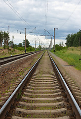 Image showing Railway of suburban message