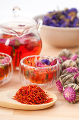 Image showing Herbal natural floral tea infusion with dry flowers