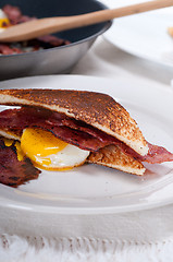 Image showing eggs bacon and toast bread