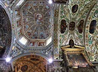 Image showing Ornate baroque cathedral ceiling